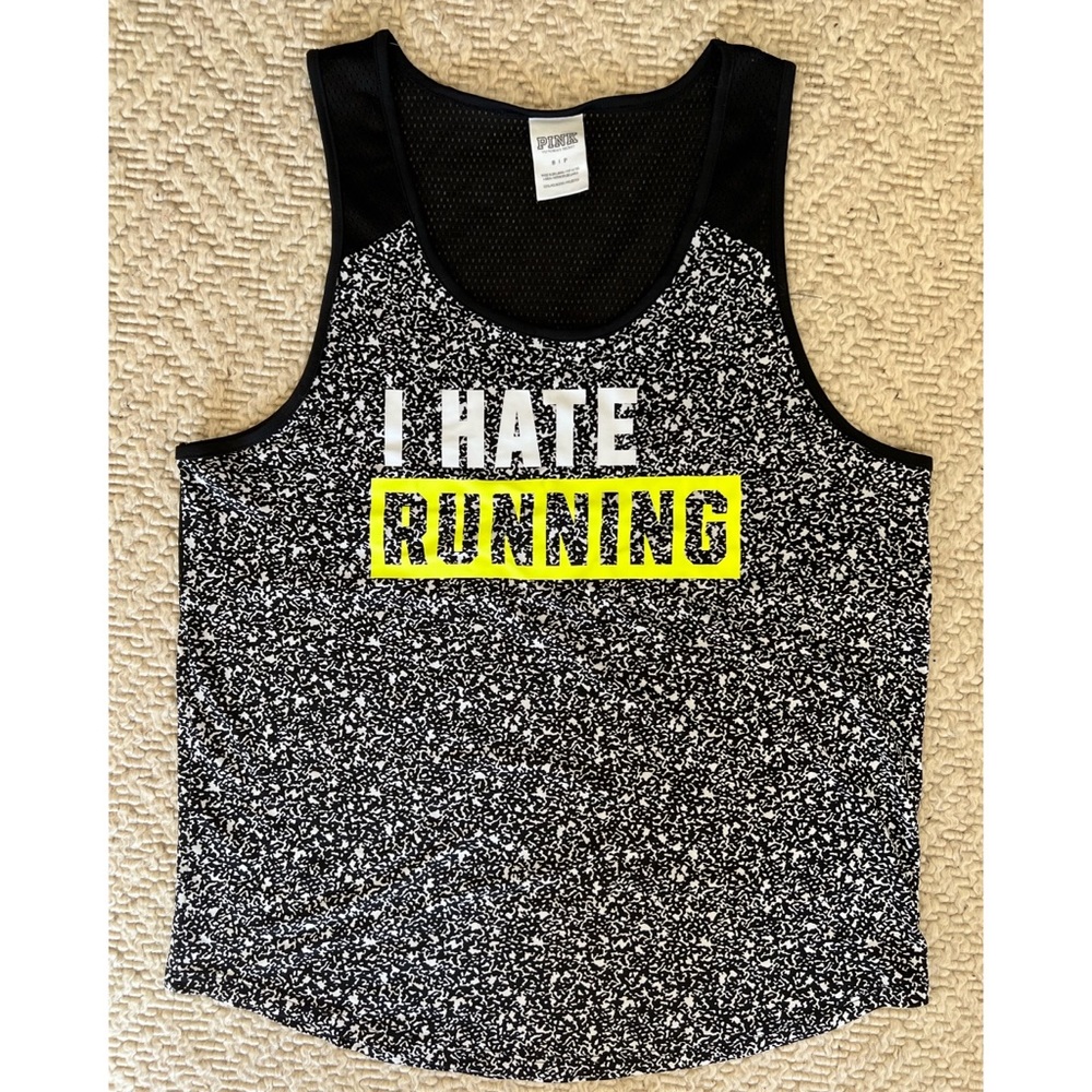 PINK I Hate Running Tank Top - S